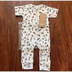 NWT Goumi Kids Celebration Zipper OnePiece SZ 0-3mo Baby Zippy Jumpsuit July 4th